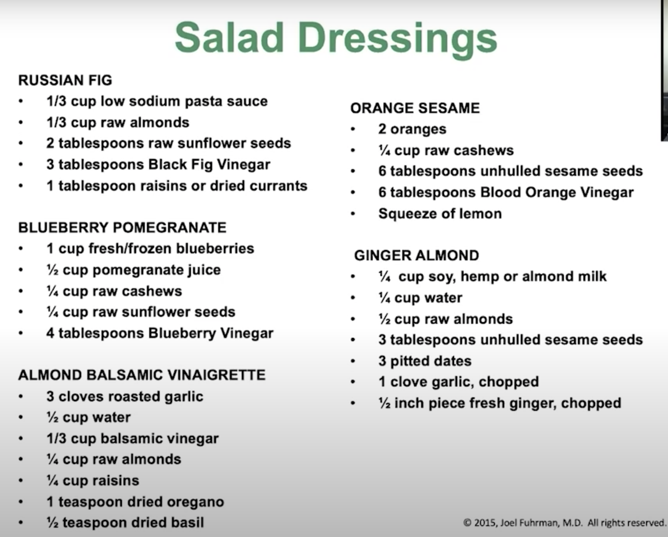 dr fuhrman orange sesame dressing Orange Sesame Dressing